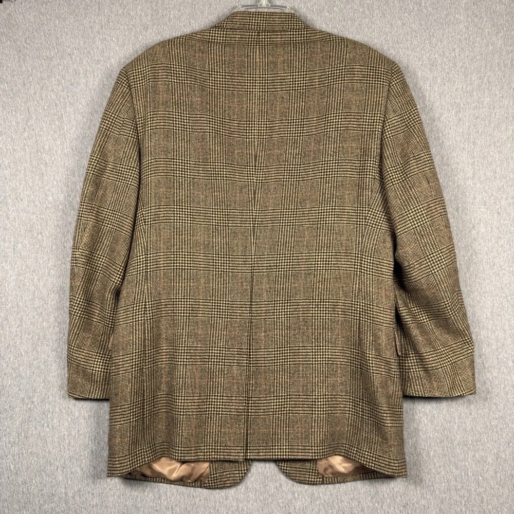 Jos. A. Bank Blazer Mens 41R 100% Camel Hair Sport Coat Suit Jacket Check Plaid